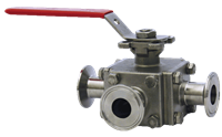 Series WE33 3-Way Tri-Clamp Stainless Steel Ball Valve